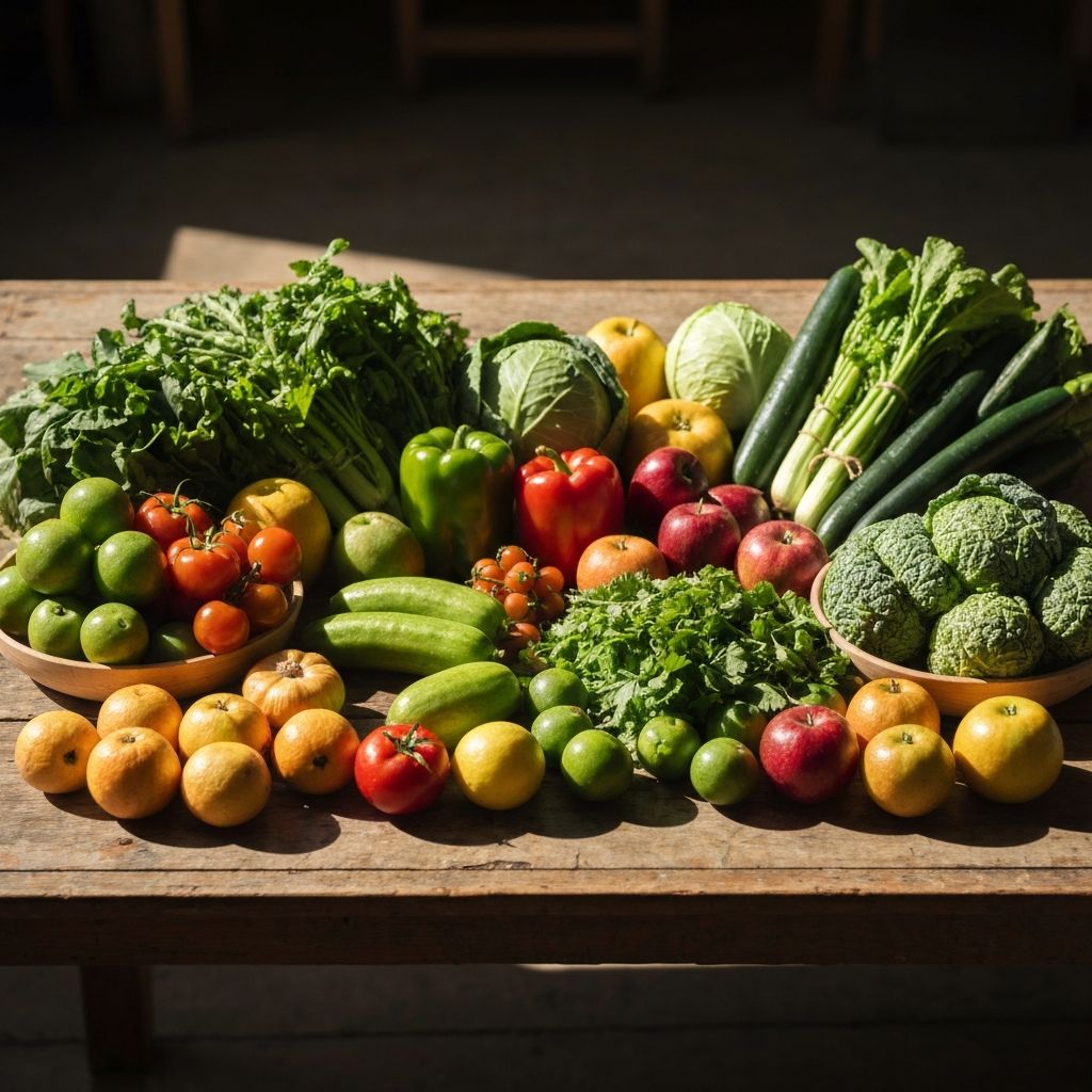 Vielfalt von Makronährstoffen in frischen Lebensmitteln