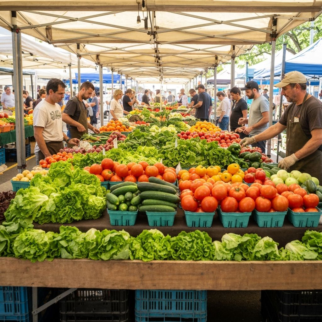 Marktplatz mit frischem Gemüse